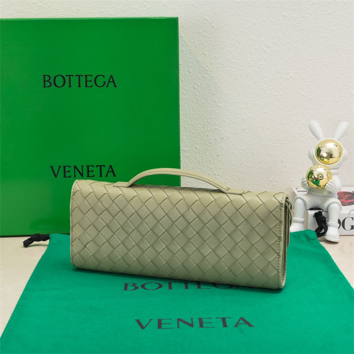 BV Long Clutch Andiamo With Handle Travertine High