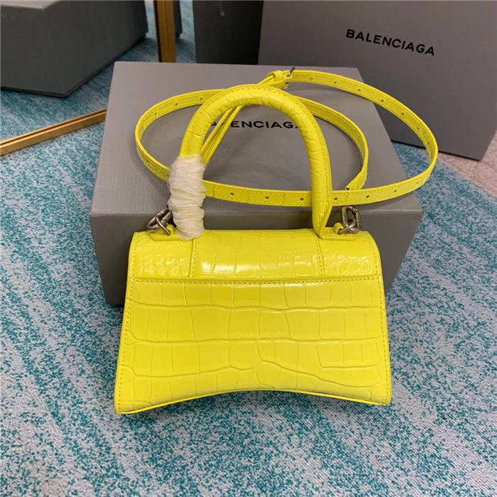 WOMEN'S HOURGLASS XS TOP HANDLE BAG Crocodile Yellow High