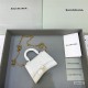 HOURGLASS MINI HANDBAG WITH CHAIN CROCODILE EMBOSSED White High