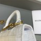 HOURGLASS MINI HANDBAG WITH CHAIN CROCODILE EMBOSSED White High