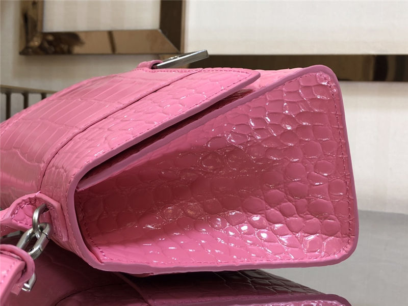 WOMEN'S HOURGLASS SMALL TOP HANDLE BAG Crocodile Pink High