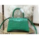 WOMEN'S HOURGLASS SMALL TOP HANDLE BAG Crocodile Green High