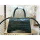 WOMEN'S HOURGLASS SMALL TOP HANDLE BAG Crocodile Olive High