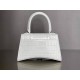 WOMEN'S HOURGLASS XS TOP HANDLE BAG Crocodile White High