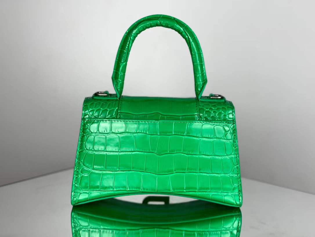 WOMEN'S HOURGLASS XS TOP HANDLE BAG Crocodile Green High