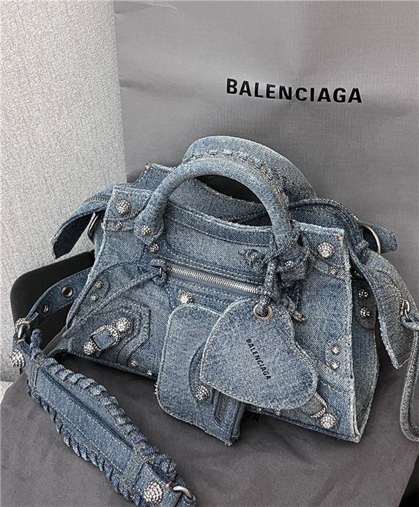 WOMEN'S NEO CAGOLE XS HANDBAG DENIM IN BLUE Top