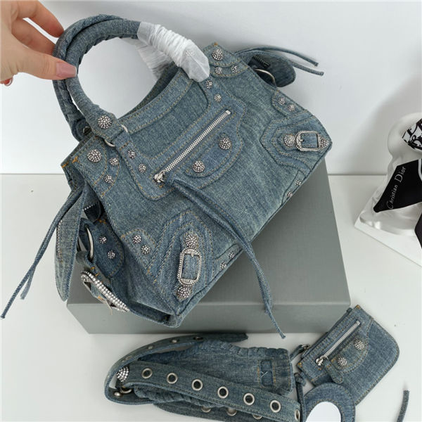 WOMEN'S NEO CAGOLE XS HANDBAG DENIM IN BLUE Top