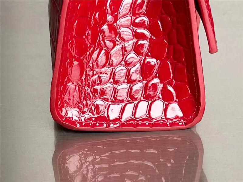 WOMEN'S HOURGLASS XS TOP HANDLE BAG Crocodile Red High