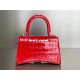 WOMEN'S HOURGLASS XS TOP HANDLE BAG Crocodile Red High