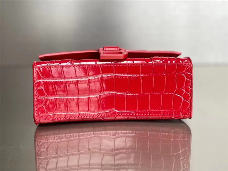 WOMEN'S HOURGLASS XS TOP HANDLE BAG Crocodile Red High