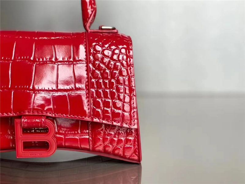 WOMEN'S HOURGLASS XS TOP HANDLE BAG Crocodile Red High