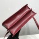 Medium Leather TB Bag Burgundy High