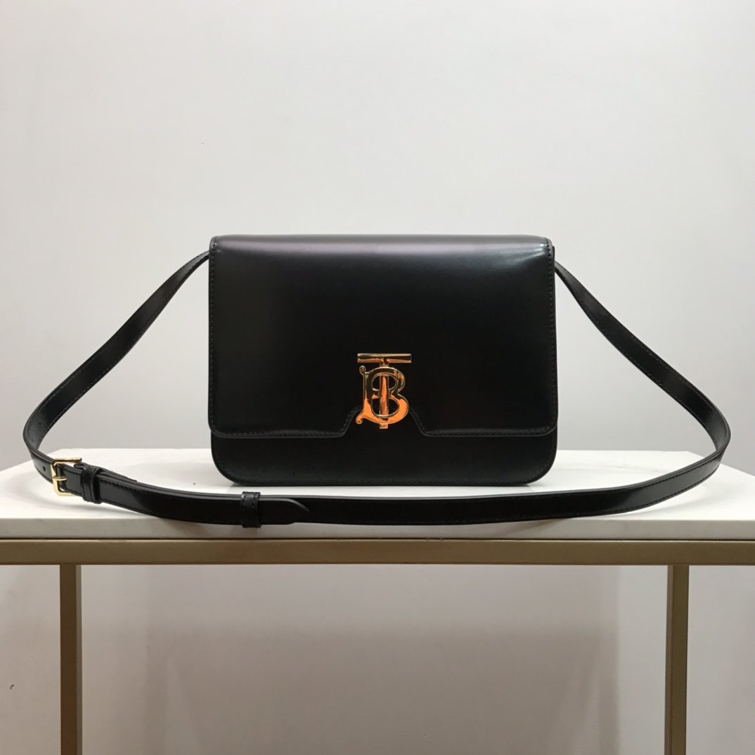 Medium Leather TB Bag Black High