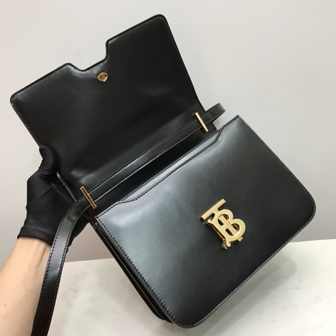 Medium Leather TB Bag Black High