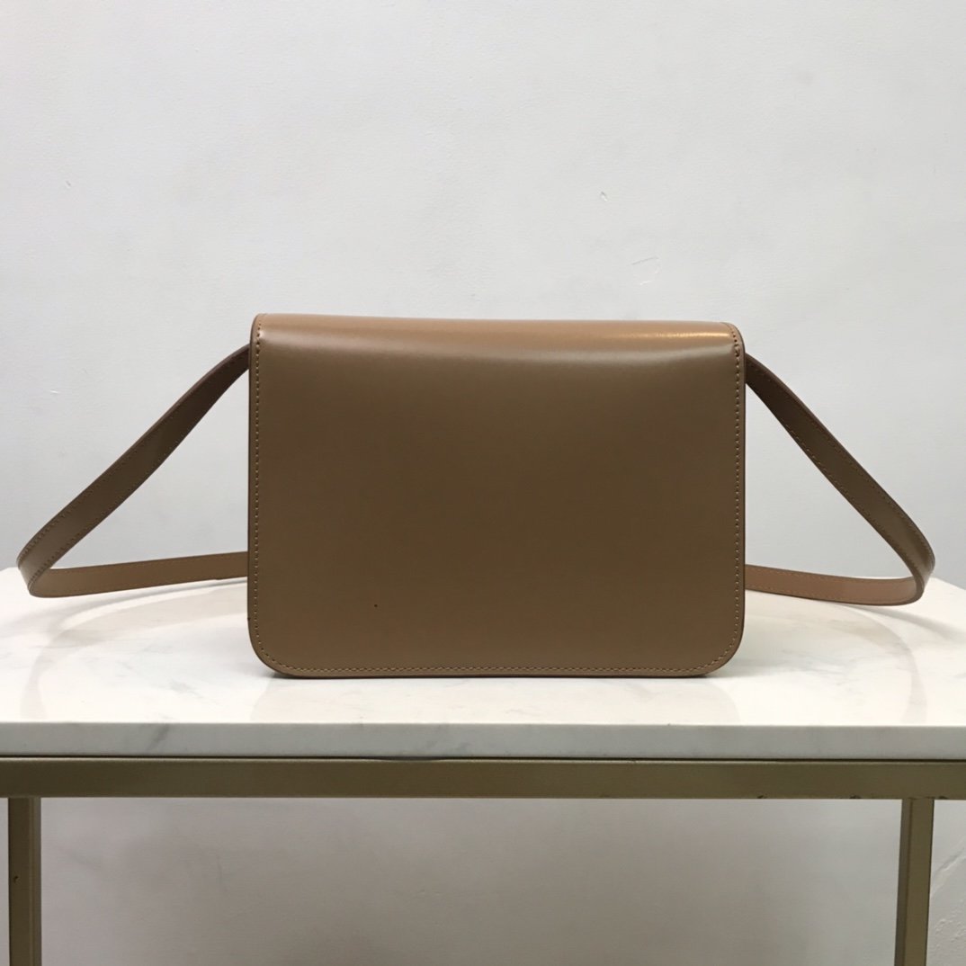 Small Leather TB Bag Small Brown High