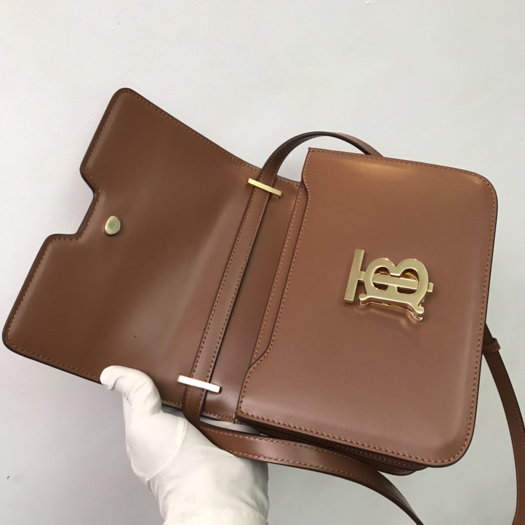 Small Leather TB Bag Small Tan High