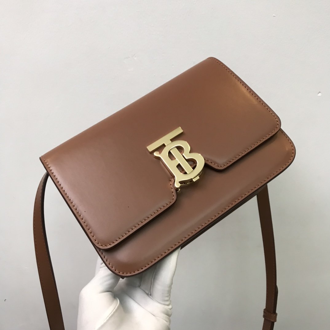 Small Leather TB Bag Small Tan High