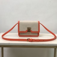 Mini Two-tone Canvas and Leather TB Bag Pink High