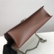 Small Two-tone Canvas and Leather TB Bag Brown High