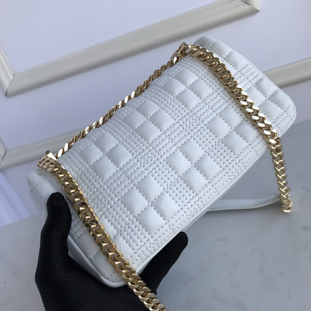 Small Quilted Lambskin Lola Bag White High