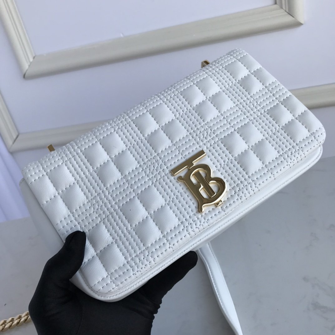 Small Quilted Lambskin Lola Bag White High