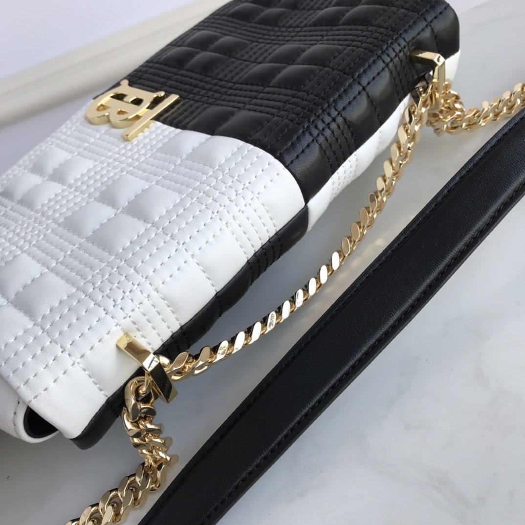 Small Quilted Two-tone Lambskin Lola Bag White Black High