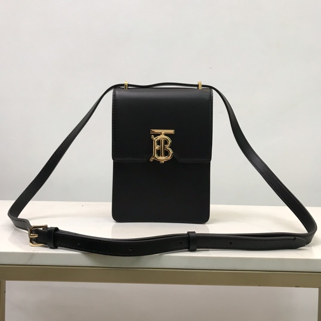 Leather Robin Bag Black Gold-Tone High