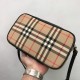 Small Vintage Check and Leather Camera Bag High