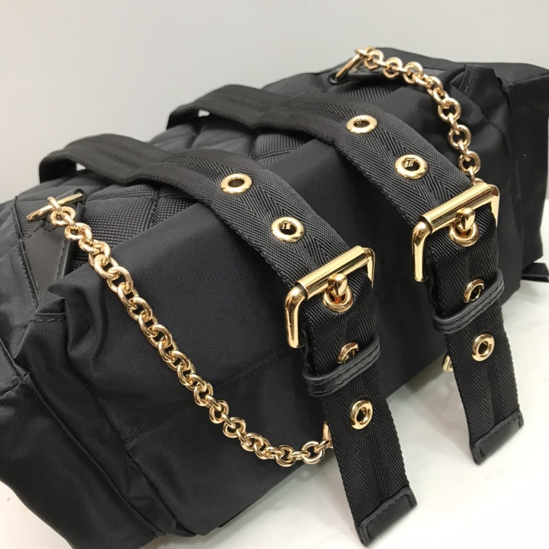 Burberry Rucksack Backpack Black Gold-Tone High