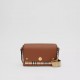 Leather and Vintage Check Note Crossbody Bag Tan High