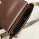 Leather and Vintage Check Note Crossbody Bag Tan High