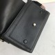 Grainy Leather Note Crossbody Bag Black High