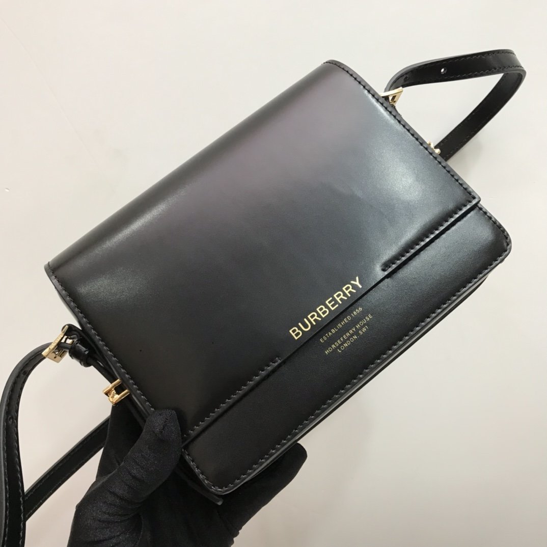 Small Leather Grace Bag Black High