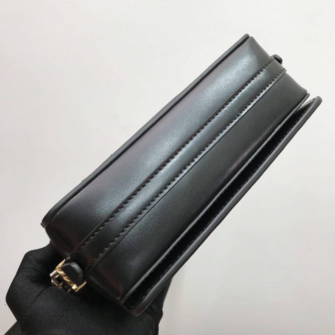 Small Leather Grace Bag Black High