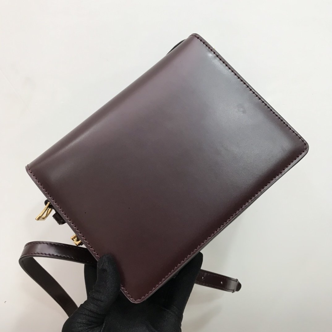 Small Leather Grace Bag Burgundy High