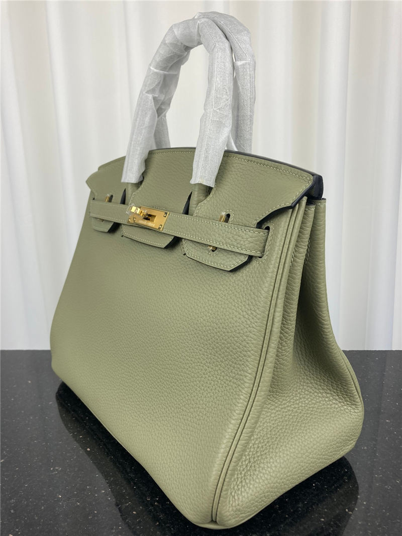 Hermes Birkin 25/30/35cm Bag Togo Leather In Sage Green WAX High