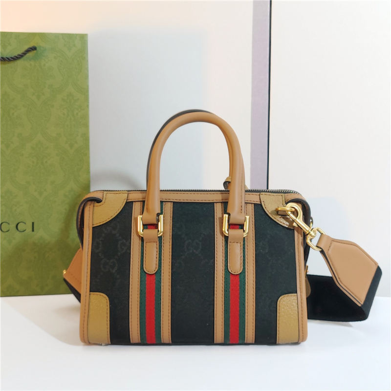 Gucci Mini canvas top handle bag 715771 Brown/Black High