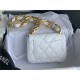 MINI FLAP BAG AS3213 Lambskin & Gold-Tone Metal White A