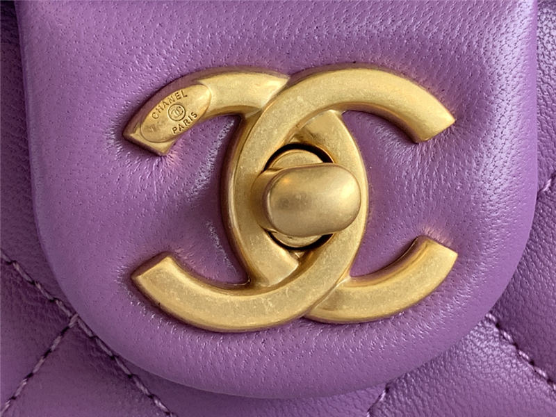 MINI FLAP BAG AS3213 Lambskin & Gold-Tone Metal Purple A