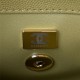 SMALL FLAP BAG WITH TOP HANDLE Grained Calfskin Gold Metal Mustard A