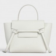 Celine Nano Belt Bag In White Grained Calfskin High