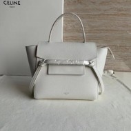 Celine Nano Belt Bag In White Grained Calfskin High