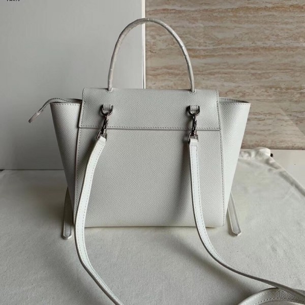 Celine Nano Belt Bag In White Grained Calfskin High