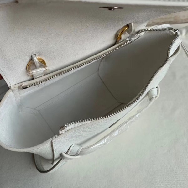 Celine Nano Belt Bag In White Grained Calfskin High