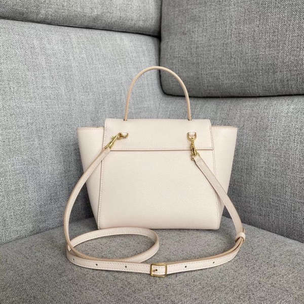 Celine Nano Belt Bag In Cream Grained Calfskin High