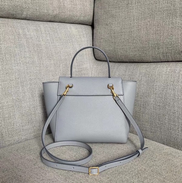 Celine Nano Belt Bag In Arctic Blue Grained Calfskin High