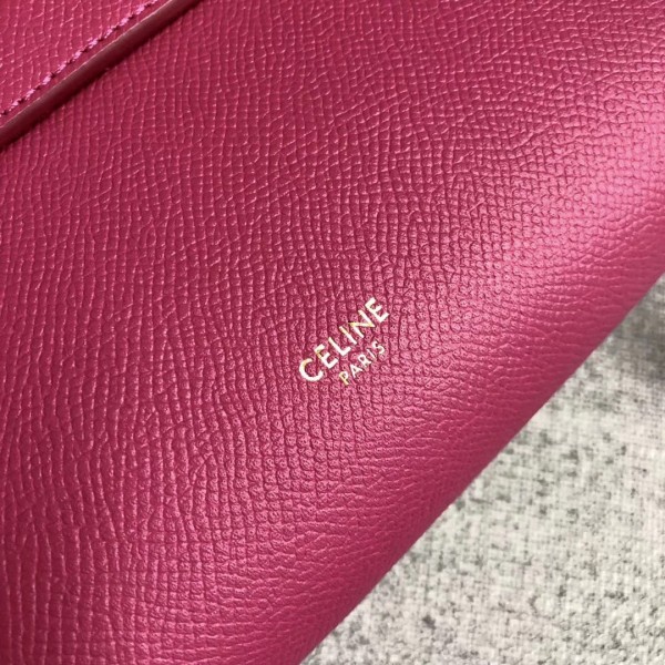 Celine Nano Belt Bag In Raspberry Grained Calfskin High