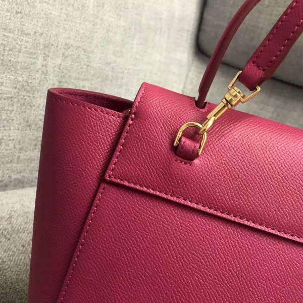 Celine Nano Belt Bag In Raspberry Grained Calfskin High