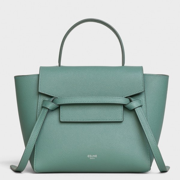 Celine Nano Belt Bag In Celadon Grained Calfskin High