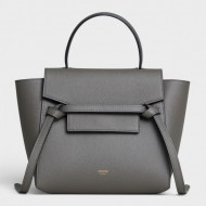 Celine Nano Belt Bag In Grey Grained Calfskin High